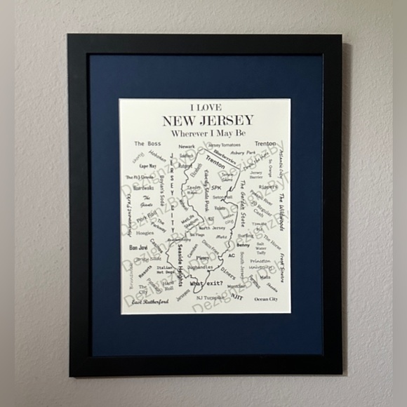 New Jersey State Art Print: Garden State Artwork – NJ Wall Art, Custom NJ Art - Picture 5 of 6